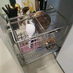 Giá dao thớt Eurogold Inox304 nan dẹt inox mờ cao cấp ray giảm chấn