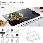 Bếp từ Nagakawa NK2C15MB Bh 5 năm tặng bộ quà tặng cao cấp