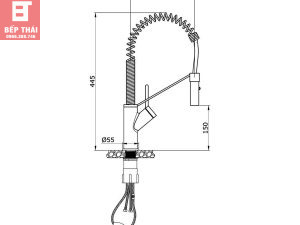 Vòi Rửa Bát Konox Gusta Rút 76cm, xoay 360°)