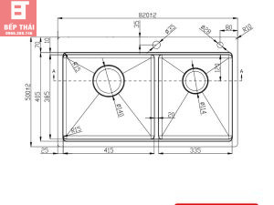 Chậu Rửa Bát Konox KN8250TD 820×500×228)