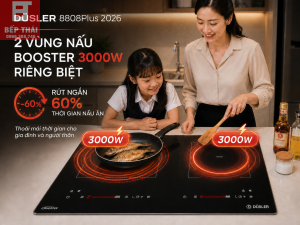 Bếp từ đôi Dusler 8808Plus mạch kép Turbo 3000W/vùng, nhập Malaysia, bảo hành 5 năm